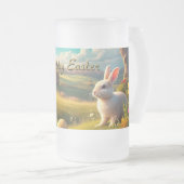 Frohe Ostern in einer Frühlingslandschaft Mattglas Bierglas (VorderseiteRechts)