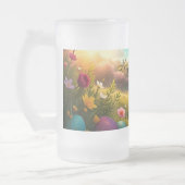 Frohe Ostern in einer Frühlingslandschaft Mattglas Bierglas (Links)