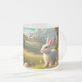 Frohe Ostern in einer Frühlingslandschaft Mattglastasse (VorderseiteRechts)