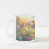 Frohe Ostern in einer Frühlingslandschaft Mattglastasse (Links)