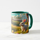Frohe Ostern in einer Frühlingslandschaft Tasse (VorderseiteRechts)