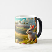 Frohe Ostern in einer Frühlingslandschaft Verwandlungstasse (VorderseiteRechts)