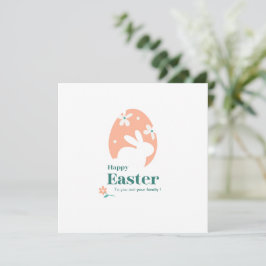 Frohe Ostern – Kaninchen & Ei Florales Design Einladung