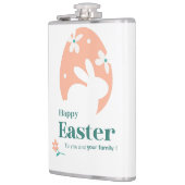 Frohe Ostern – Kaninchen & Ei Florales Design Flachmann (Links)