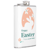 Frohe Ostern – Kaninchen & Ei Florales Design Flachmann (Rechts)