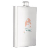 Frohe Ostern – Kaninchen & Ei Florales Design Flachmann (Rechts)