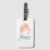 Frohe Ostern – Kaninchen & Ei Florales Design Gepäckanhänger (Vorderseite Vertikal)