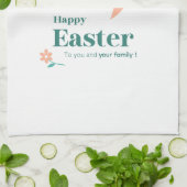 Frohe Ostern – Kaninchen & Ei Florales Design Geschirrtuch (Gefaltet)