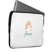 Frohe Ostern – Kaninchen & Ei Florales Design Laptopschutzhülle (Vorne Rechts)