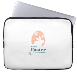 Frohe Ostern – Kaninchen & Ei Florales Design Laptopschutzhülle