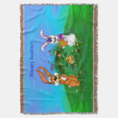Frohe Ostern! Kaninchen mit Bunny und Chick Decke (Vorderseite Vertikal)