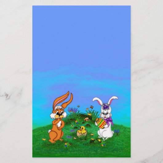 Frohe Ostern! Kaninchen mit Bunny und Chick Flyer (Hinten)