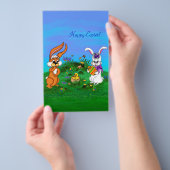 Frohe Ostern! Kaninchen mit Bunny und Chick Flyer (Handgriff)