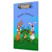 Frohe Ostern! Kaninchen mit Bunny und Chick Klemmbrett (Links)