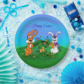 Frohe Ostern! Kaninchen mit Bunny und Chick Pappteller (Party)