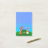 Frohe Ostern! Kaninchen mit Bunny und Chick Post-it Klebezettel (Auf Schreibtisch)
