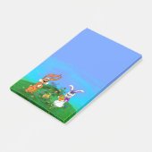 Frohe Ostern! Kaninchen mit Bunny und Chick Post-it Klebezettel (angewinkelt)