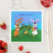 Frohe Ostern! Kaninchen mit Bunny und Chick Serviette (Beispiel)