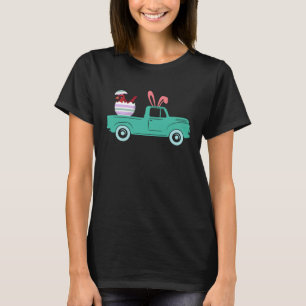 Frohe Ostern Kardinalhase fährt Lastwagen Jungen T T-Shirt