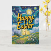 Frohe Ostern Karte | Christliche religiöse Großmen (Gelbe Blume)