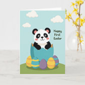 Frohe Ostern Karte mit geknacktem Ei (Gelbe Blume)