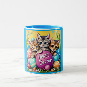 ~ FROHE OSTERN KÄTZCHEN ~ ZWEIFARBIGE TASSE
