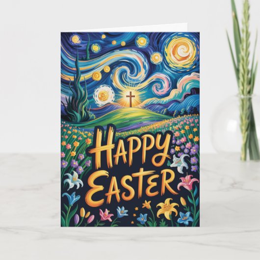 Frohe Ostern Kirche Massen-Gruß Karte (Vorderseite)