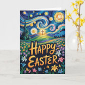 Frohe Ostern Kirche Massen-Gruß Karte (Gelbe Blume)