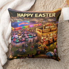 Frohe Ostern Kissen im Karnevaldesign