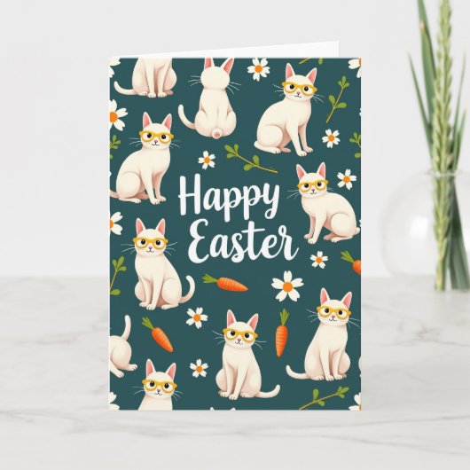 Frohe Ostern Kitty Katze Karte (Vorderseite)