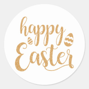 Frohe Ostern Klassischer runder Aufkleber
