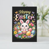 Frohe Ostern Kleiner Hase Dankeskarte (Stehend Vorderseite)