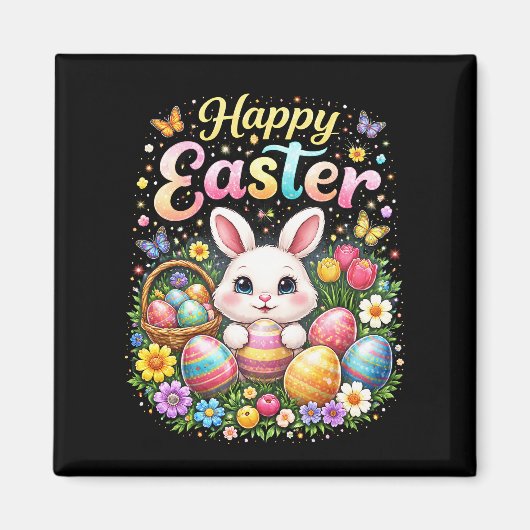 Frohe Ostern kleiner Hase Magnet (Vorne)
