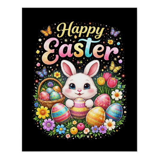 Frohe Ostern kleiner Hase Poster (Vorderseite)