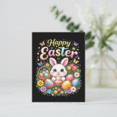 Frohe Ostern kleiner Hase Postkarte (Stehend Vorderseite)