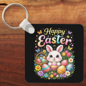 Frohe Ostern kleiner Hase Schlüsselanhänger (Vorderseite)