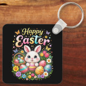 Frohe Ostern kleiner Hase Schlüsselanhänger (Rückseite)