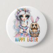Frohe Ostern Knopf Button (Vorderseite)