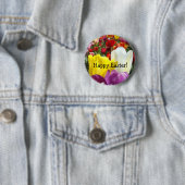 Frohe Ostern! Knöpfe Bunte Tulpen Blumen Button (Beispiel)