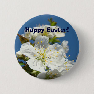 Frohe Ostern! Knöpfe Kirschblüten Blumen Button