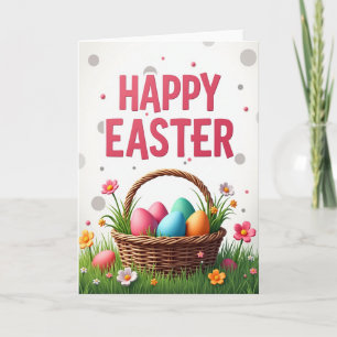 Frohe Ostern Korb Eier Karte