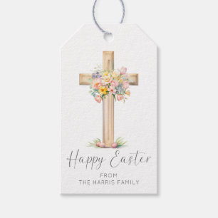Frohe Ostern Kreuz Blumen Geschenkanhänger