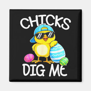 Frohe Ostern Küken graben Ostern Kleinkind Jungen Magnet