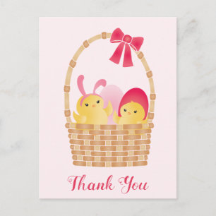 Frohe Ostern Küken Rosa Postkarte