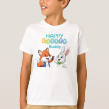 Frohe Ostern Kumpel Süße Hase und Fuchs Kinder T-S