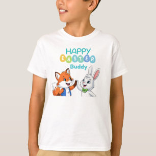 Frohe Ostern Kumpel Süße Hase und Fuchs Kinder T-S T-Shirt