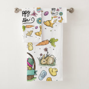 Frohe Ostern Kunst Badhandtuch Set