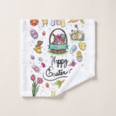 Frohe Ostern Kunst Badhandtuch Set (Waschlappen)
