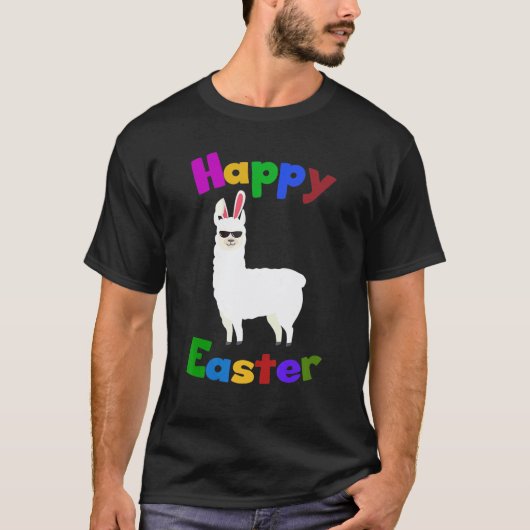 Frohe Ostern Lama Hase T-Shirt (Vorderseite)