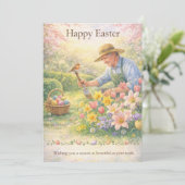Frohe Ostern Landschaftsgärtner Gärtner Beruf Feiertagskarte (Stehend Vorderseite)